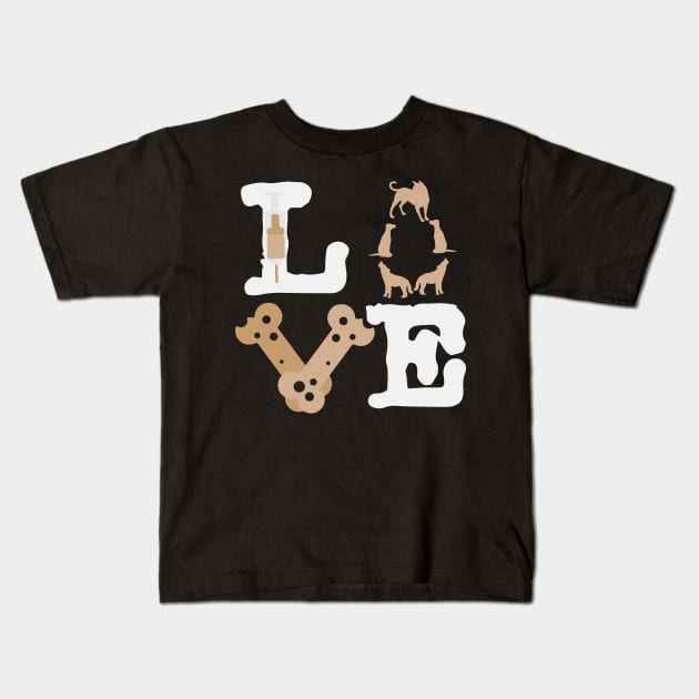 Veterinary Medicine Love | Veterinarian Vet Vets Kids T-Shirt by DesignatedDesigner